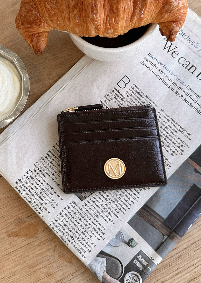 Seine slim card wallet -  Chocolate brown